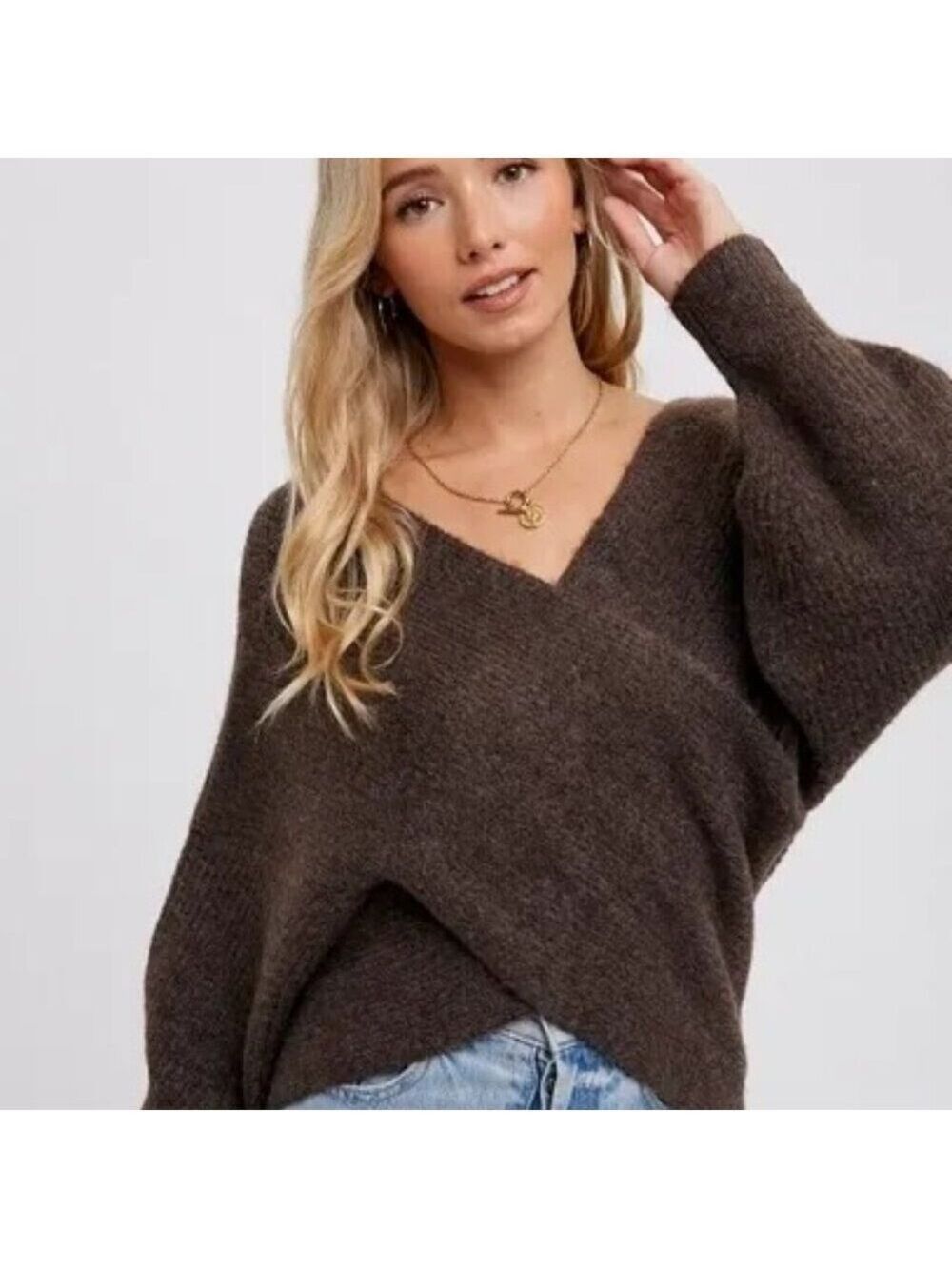 CLEAR OUT!!! Crossover Ribbed Pullover - Picture 3 of 10